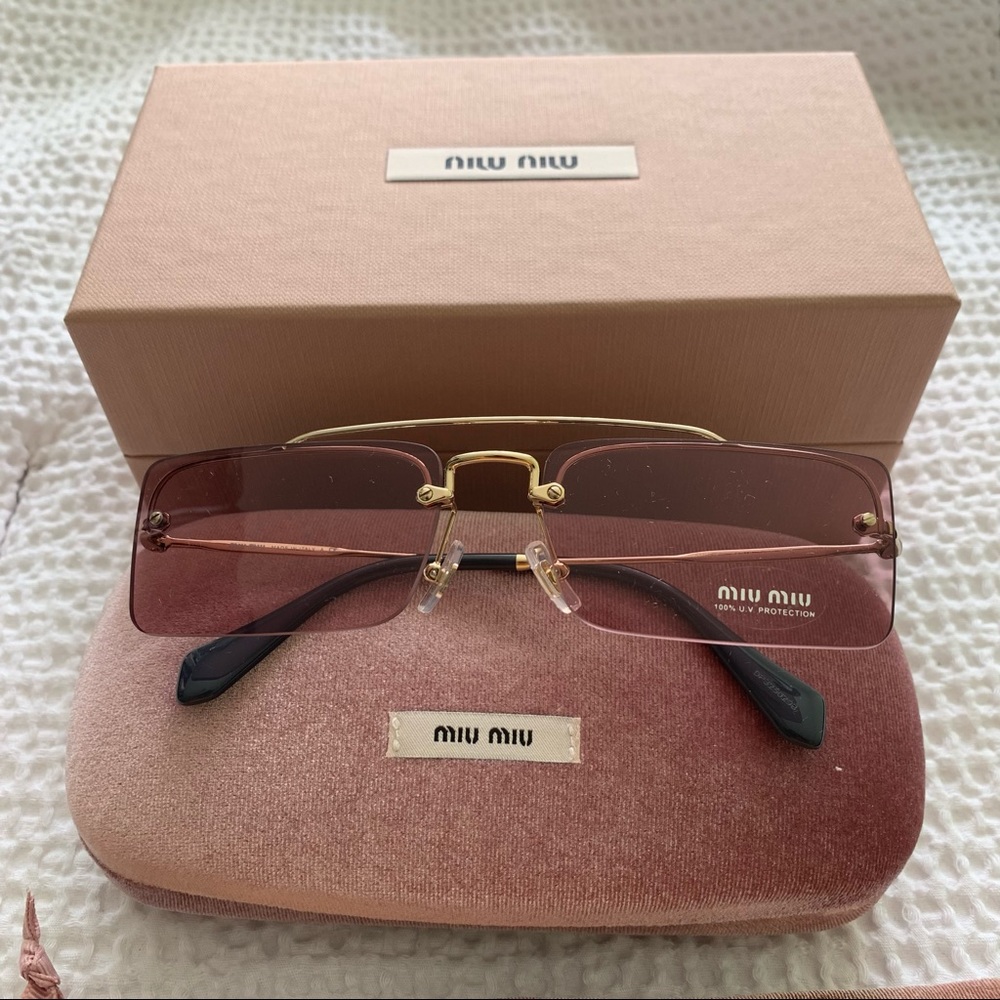 New Miu Miu Rimless Square Sunglasses - image 7